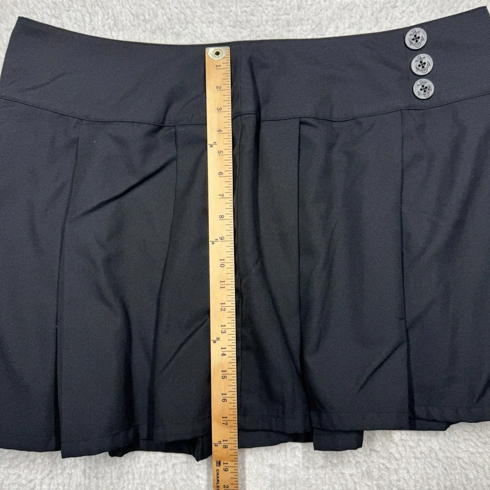 Hot Topic Black Pleated Skirt Goth Emo w/ Buttons Side Zip Women's Size 3XL